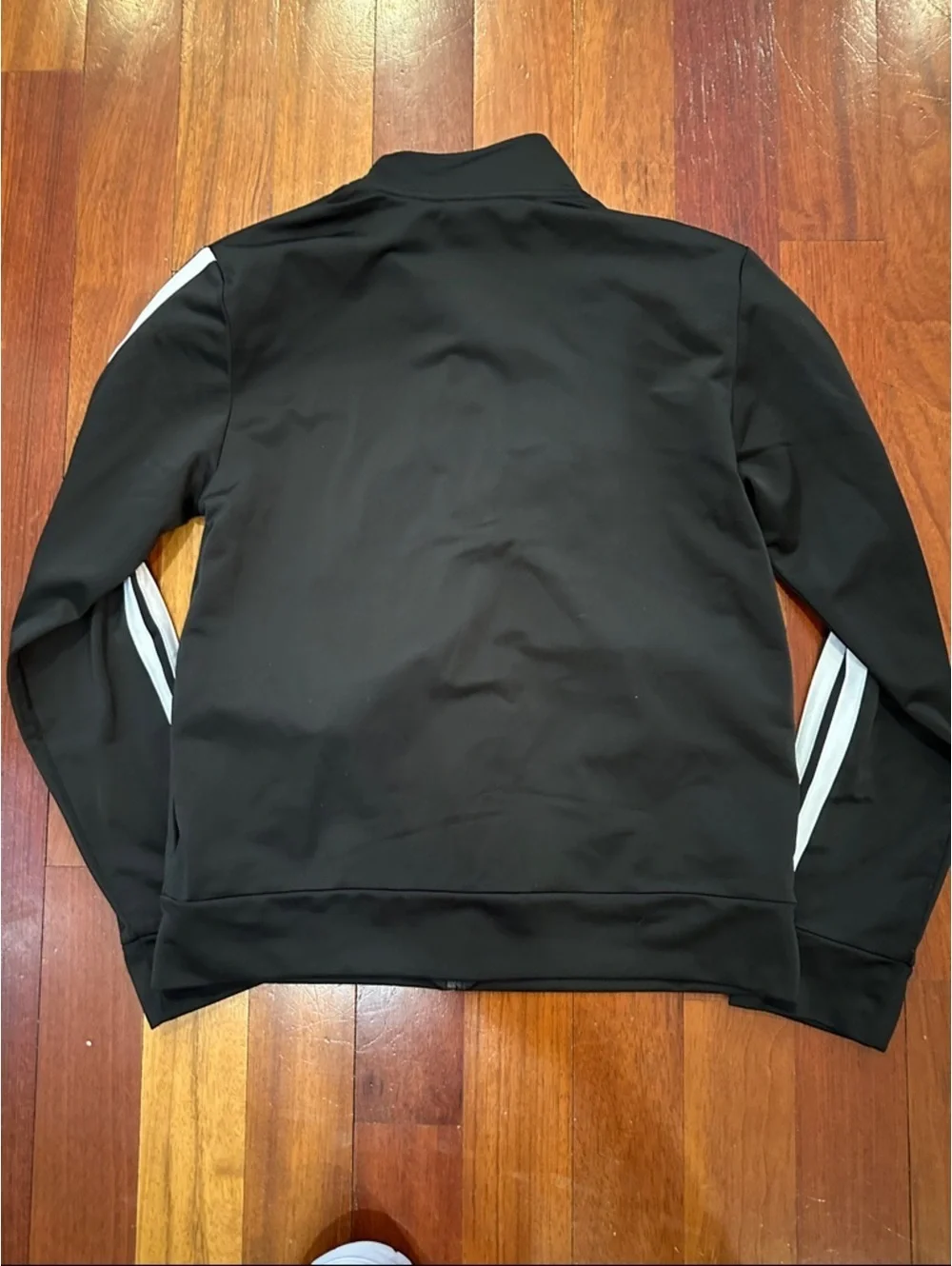 adidas Black Jacket with White Stripes Kids Sweatshirt